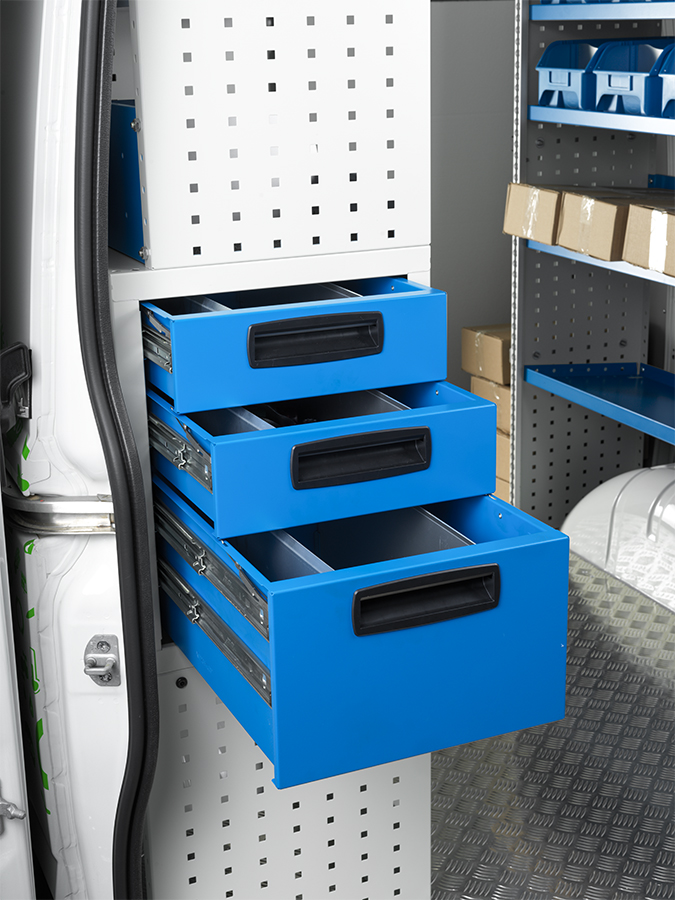 cassettiera ad estrazione laterale con accesso dal portellone laterale Syncro Friuli